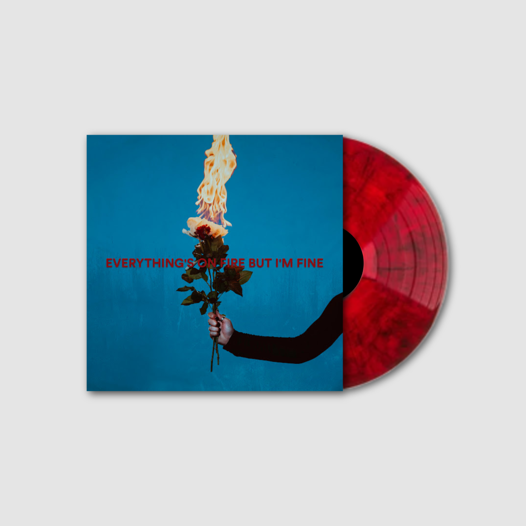 Everything's On Fire But I'm Fine - Standard Red Marble Vinyl (Signed) + Download